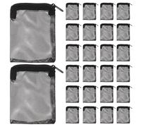 Toddmomy 50pcs Fine Mesh Filter Bags for Aquarium and Pond Water Filtration, 10x10cm Black Filter Media Replacement Pouches with Zipper for Fish Tank Accessories