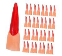 Toddmomy 50pcs Halloween Fake Fingers with Horror Red Nails Reusable Plastic Finger Props for Spooky Scary Cosplay Party Pranks Tricks and Themed Performances Fit
