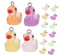 Toddmomy 50Pcs Mini Resin Duck Figurines Glow the Dark Cute Statues for DIY Crafts Home Decoration Garden Micro Landscape Accessories Fun Family and Friends