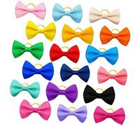 Toddmomy 50pcs Pet Hair Bands Stylish Dog Bowtie Hair Ties Adorable Bows for Dogs Dogs Dolls Horses Rabbits Cats for Grooming