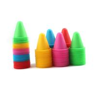 Toddmomy 50pcs Roller Skating Roadblock Cones for Agility Training Plastic Skating Cones with Windproof Design Random Colors for Skill Practice and Boundary Setting Random Color