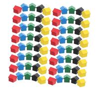 Toddmomy 50pcs Wooden Game Pieces Expansion Pack for Board Games with Unique Design Property Trading Functionality and Hotel Supplement for Children
