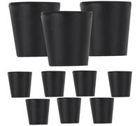 Toddmomy 5mm Hole Diameter 10pcs for Test Tubes and Flasks Black Rubber Stoppers Tapered Shape Sealing Plugs Widely Applied in Laboratories, Suitable for Universities and Research