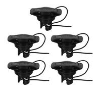 Toddmomy 5pcs Black Kayak Air Valve Caps with String Replacement Inflatable Boat Air Valve Covers for Canoe Paddle Board Dinghy