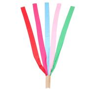 Toddmomy 5Pcs Bright Color Dance Ribbons with Twirling Sticks for Gymnastics Training and Party Activities Flexible and Durable Streamers for Energetic Dance Performances