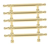 Toddmomy 5pcs Brushed Gold Cabinet Door Handles Distance Smooth Touch Furniture Pulls for Kitchen Cupboards Wardrobes Dresser Renovation