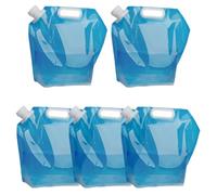 Toddmomy 5pcs Camping Water Jug: 1.3 Gallon/5L Collapsible Plastic Water Container Bag - Portable & Foldable Storage Bag For Outdoor Camping Hiking Fishing