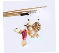 Toddmomy 5pcs Cat Teaser Mouse Interactive Toy Wood Stick Cat Toys for Indoor Adult Funny Teaser Playing Random Style