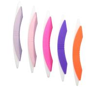 Toddmomy 5pcs Curved Shaped Fingernail Files Double-Ended Design Plastic Nail Buffer Blocks Practical Nails Polishing Tools for Professional and Manicure