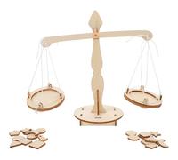 Toddmomy 5pcs Diy Balance Scale Toy: Wooden Science Experiment Tool Stem Science Kit Double Balance Scale for Classroom and Home Activities
