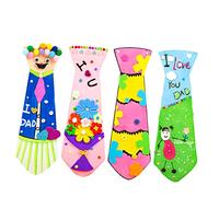 Toddmomy 5pcs DIY Painting Wooden Necktie Creative Father's Day Graffiti for Educational Hand Painted Craft for Early Childhood Development Safe and Fun