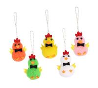 Toddmomy 5Pcs Easter Chicken Hanging Ornaments Soft Plush Felted Wool Chick Decorations for Spring Holiday Party and Easter Tree Decor