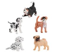 Toddmomy 5pcs Hand-painted Puppy Ornaments Dog Cake Figures French Bulldog Ornaments Dog Birthday Decorations Puppy Statue