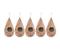 Toddmomy 5pcs Hanging Bird Nest House for Small Birds Finches and Sparrows, Woven Straw Decorative Birdhouse Providing A Warm Home for Garden and Outdoor Decoration