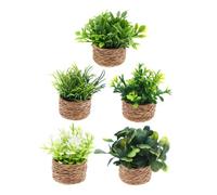 Toddmomy 5pcs Miniature Bonsai Models for Dollhouse Artificial Tiny Greenery for Photography and Decor for Miniature Scenery Space Saving Desk Decoration No Maintenance Required