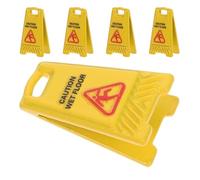 Toddmomy 5Pcs Miniature Caution Wet Floor Signs, Dollhouse Realistic Wet Floor Warning Signs Educational Role Play Decor for Enhancing Imaginative Play