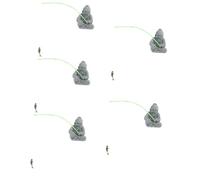 Toddmomy 5pcs Miniature Fisherman Figurine for Fish Tank and Garden Decoration Traditional Chinese Style Ornament for Home Decor for Bonsai and Landscapes