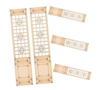 Toddmomy 5pcs Miniature Wooden Chinese Room Divider Screen Dollhouse Furniture Accessories Vintage Style Mini House Decor for Dollhouse Kitchen and Living Room
