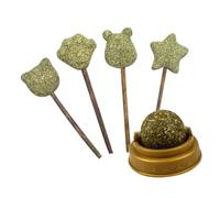 Toddmomy 5PCS Natural Catnip Licking Balls Cat Candy for Cats and Kittens Promote Digestion Eco Friendly with Rotating Claw Bear Head Shapes