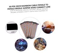Toddmomy 5pcs Pin Female to Female Jumper Wire Rainbow Ribbon Cable for Breadboard DIY Electronic Projects with Flame Retardant Core Wire