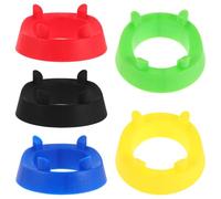 Toddmomy 5Pcs Plastic Bowling Ball Cup Stand with Four-Corner Rack for Basketball, Football, Volleyball - Multi-Color Sports Ball Display and Storage Shelf Suitable for Home and Gym