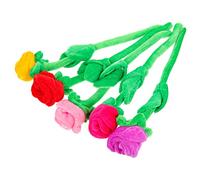 Toddmomy 5pcs Plush Rose Bouquet with Bendable Stems Artificial Flower for Soft Plush Flowers Pink Orange Purple Red Flexible DIY Home and Photo Props
