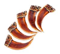 Toddmomy 5pcs Realistic Resin Tooth Pendant Necklace with Tribal Shark Design, Reusable and Easy to Clean, for Halloween Costume Accessories and Ethnic Style Jewelry for Men