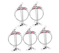 Toddmomy 5pcs Steel Fishing Leaders Saltwater Rigs with Swivels Snap High Strength Wire Trace for Sea Fishing Surf Angling Bait Hooks Anti-tangle Balance Bracket Design