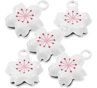 Toddmomy 5pcs Vintage Sakura Bell Hanging Ornament Adorable Flower Bell Pendant for Backpack Hanging Adorn DIY Craft for Tree Decor