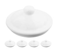 Toddmomy 5pcs White Ceramic Cup Lid Replacement White Cup Covers for Teacups Tumbler Water Bottles Easy to Clean Round Design for Spill Prevention