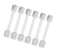 Toddmomy 6 Pcs Child Safety Locks for Cabinets and Refrigerators White Abs Plastic Baby Proof Belt Drawer Locks to Protect Children from Accidental Injury Easy to Open and Close
