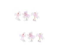 Toddmomy 6 Sets Adorable Ballerina Cake Topper White Pink Ballet Girl Decorations for Birthday Parties Creative Cake Decorations Home Ornaments for Celebrations