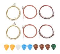 Toddmomy 6 Sets Classical Guitar Copper Strings - Performance Folk Guitar Strings - Colorful Musical Instrument Replacement Repair Parts for Music Learning and Practice