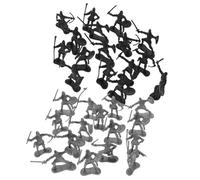 Toddmomy 60Pcs Medieval and Roman Soldier Set for Black and Silver Army Men Playset with Detailed Figurines Historical Military Models for Boys Collectors and Role Play
