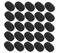 Toddmomy 60pcs Mini Foam Microphone Windscreens Lapel Mic Sponge Covers Lightweight Noise-reducing Protective Caps for Headset Mics Black