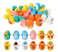 Toddmomy 60Pcs Mini Tumbler Toys Assorted Animal Wobble Toys for Kids Birthday Party Favors - Cute Plastic Desk Decor and Stress Relief