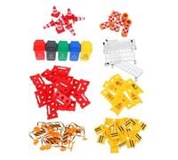 Toddmomy 67pcs Miniature Traffic Cones and Street Warning Signs for Educational Construction Theme Pretend Play Enhances Traffic Awareness and Spatial Thinking for Boys