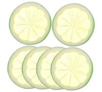 Toddmomy 6pcs Artificial Lemon Slices Large PVC Faux Citrus Fruit Models for Party Decoration Educational Props Film Photography Smooth Surface Simulation Fruit