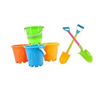 Toddmomy 6pcs Beach Set Plastic Buckets for Early Education for Creative Play at Home Outdoors Enhances Imagination Social Skills Random Color