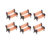 Toddmomy 6pcs Bench Models for Dollhouses Realistic Miniature Furniture for Garden Decoration Photography Props and Sandbox Accessories Scale