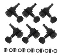 Toddmomy 6pcs Black 1:18 Ratio Fully Enclosed Guitar Tuning Pegs with Locking String Function 3 Left 3 Right String Lock Turners for Electric and Acoustic Guitars Instrument Supply