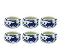 Toddmomy 6pcs Ceramic Porcelain Ink Tray Dish Pot Vintage Chinese Ink Bowl Container for Students Calligraphy Artist Painting Stationery 4.3X4.3X2.3CM