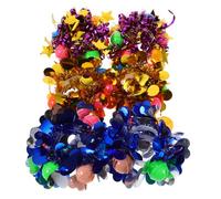 Toddmomy 6pcs Cheerleading Pom Poms Wristlets with Bells Sequin Hand Flowers in Round Sparkly Dance Wristbands for Kindergarten Stage Performances and Cheerleading Events