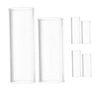 Toddmomy 6pcs Clear Glass Guitar Slide Rings for Electric and Acoustic Guitars Ergonomic Finger Sliders for Blues Jazz Country Performance Fit and Lightweight
