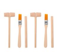 Toddmomy 6pcs Dinosaur Dig Kit, Wooden Hammer Brush Set Mini Archaeological Excavation Tools Gemstone Excavation Pretend Play for Kids Dig Tool Toy