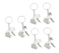 Toddmomy 6pcs Dog Keychains Pet Memorial Key Holders Engraved Message for Dog Heart and Paw Design Souvenir for Remembering Lost Pets