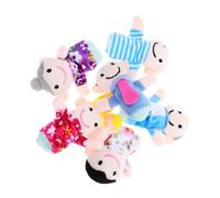 Toddmomy 6Pcs Family Hand Puppets Cartoon Figure Storytelling Finger Puppet for Early Education Imaginative Play Theater Performance