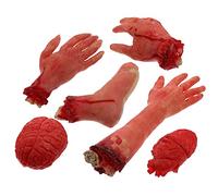 Toddmomy 6PCS Halloween Blood Props Fake Body Parts Haunted Body Part Halloween Party Decorations