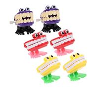 Toddmomy 6pcs Halloween Wind-up Teeth with Jumping Eyes Novelty Clockwork Walking Playthings for Party Favors Birthday Christmas and Holiday Fun for Adults
