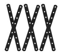 Toddmomy 6pcs Heavy Duty Straight Corner Braces Metal Shelf Brackets for Wood Cabinets Kitchen Hanging Cabinet Support Flat Angle Brackets Black